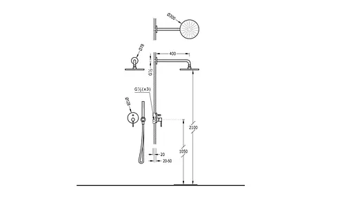 Душова система Tres Study Colors 26298091TNE, Чорний - фото 2