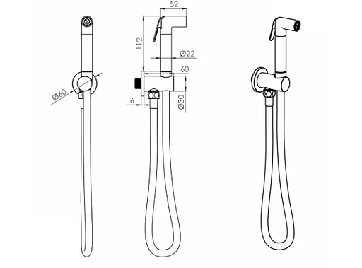 Гігієнічний гарнітур прихованого монтажу Volle Cascada H55 нічний 1586.190104 - фото 2