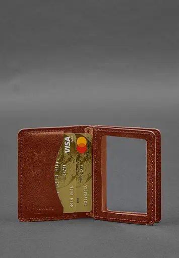 Кожаная обложка для водительского удостоверения, ID и пластиковых карт 2.0 светло-коричневая - фото 5