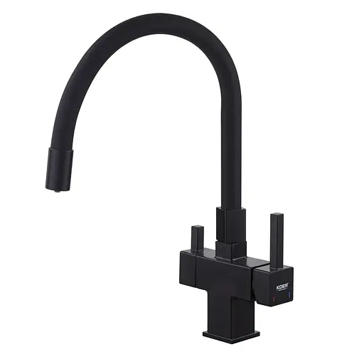 Смеситель для кухни на две воды Koer KB-72023-05 KR5009 Черный матовый - фото 1