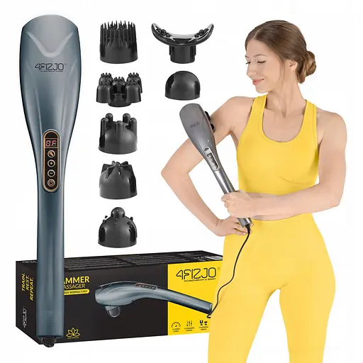 Ручний вібраційний масажер для тіла 4FIZJO Long Stick 7 в 1 4FJ0555 Grey (P-5907739319135) - фото 1