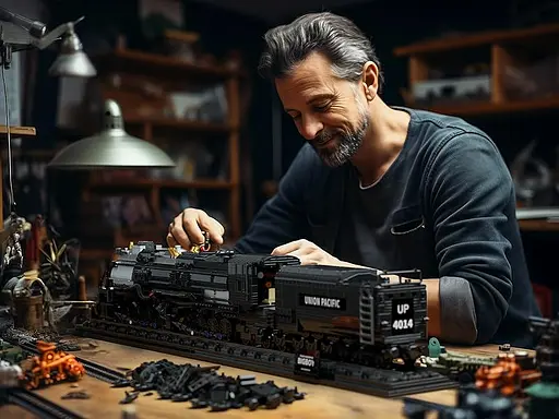 Конструктор Nifeliz Локомотив "Big Boy" з підставкою (NF10263) - фото 13