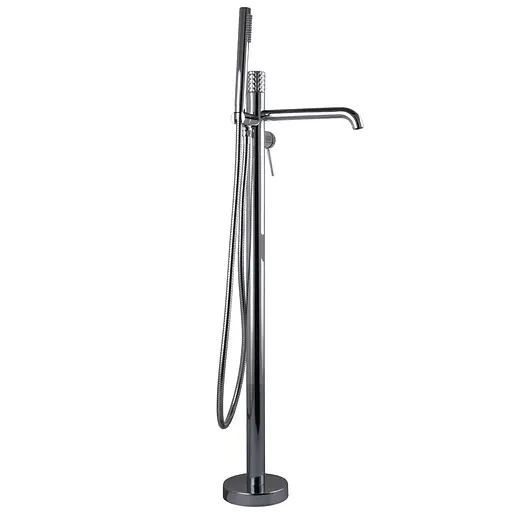 Змішувач для ванни TOPAZ LOFT TLF 32113R-H39-C підлоговий хромований для ретро хай-тек стилю з картриджем D35 - фото 4