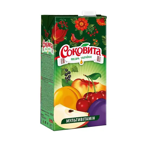 Упаковка сокового напитка Соковита Мультивитаминный с мякотью 11.4 л (950 мл х 12 шт.) - фото 2