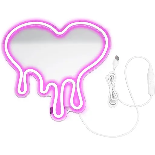 Неоновый свет Jeffergarden в форме сердца с регулируемой яркостью USB-интерфейсный декоративный светильник с розовой лампой