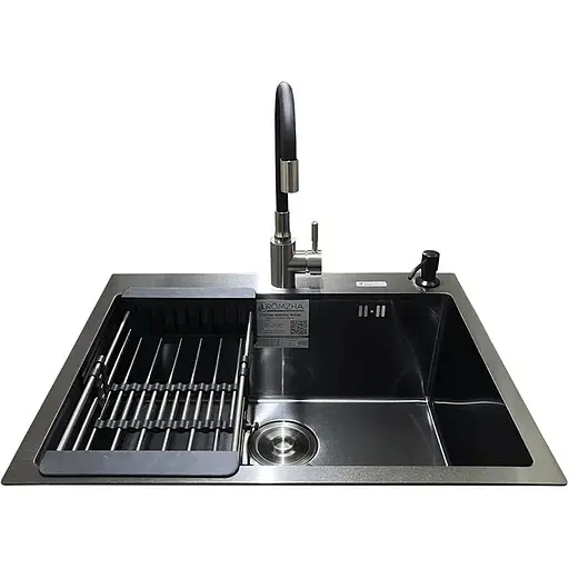 Комплект мийка + змішувач Romzha Arta U-550S Max BL (C) - фото 2