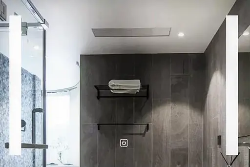 Зеркало Dusel DE-M1041 75x100 с часами и Bluetooth, Белый - фото 1