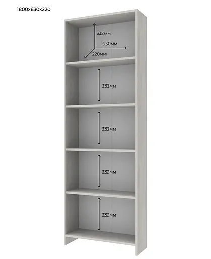 Етажерка Велика Doros Біле дерево 61х22х180 (40515988) - фото 2