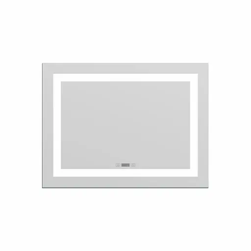 Дзеркало Imprese Karlov Option прямокутне в рамі з підсвічуванням, підігрівом та годинником 60x80 см m08607600MC - фото 2