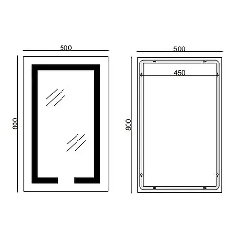 Дзеркало Mixxus Hard MR06-50x80-CASE (LED Touch, годинник, антизапотівання, димер, регулювання яскравості) MI6657 - фото 6