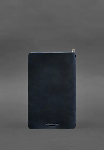 Кожаный блокнот (софт-бук) 8.0 на резинке синий Crazy Horse - фото 4