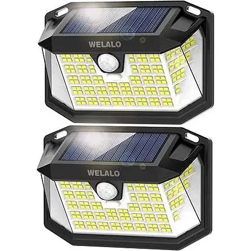 Сонячні охоронні світильники WELALO, 188 світлодіодних сонячних ламп з датчиком руху, IP65 водонепроникні сонячні світильники