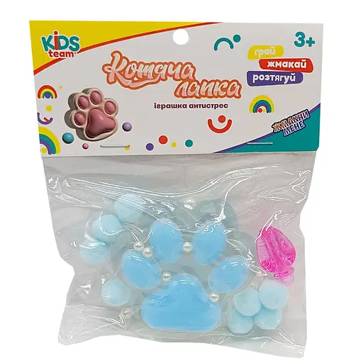 Антистрес Сквіш "М'які котячі лапки" Kids Team CKS-FB-60971_3 блакитна - фото 1