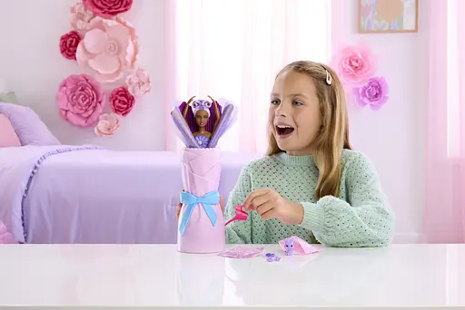 Набір-сюрприз з лялькою Barbie Petal Pop Фіолетова маргаритка (JMF58) - фото 4