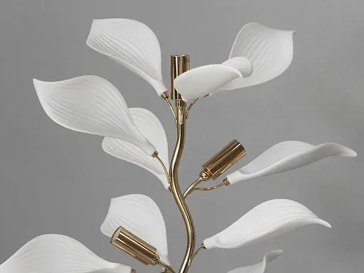 Стильная настольная лампа с керамическими элементами, 3 лампы, золото - фото 3