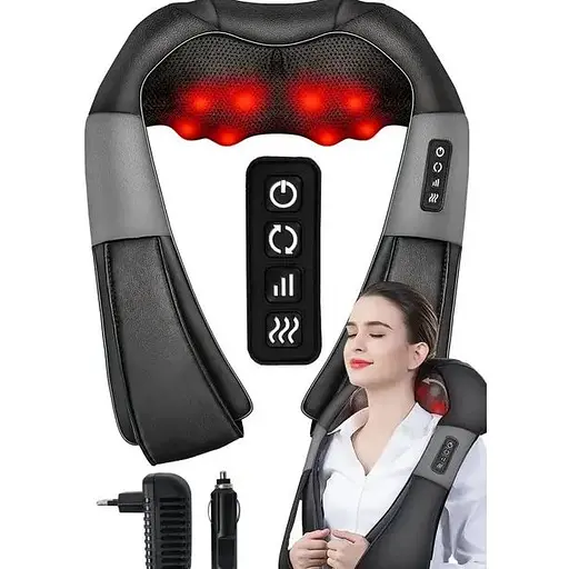 Масажер Maltec PRO-Comfy30W-02 для шиї, плечей і спини з підігрівом, термотерапією та 8 масажними кульками 30 Вт - фото 1