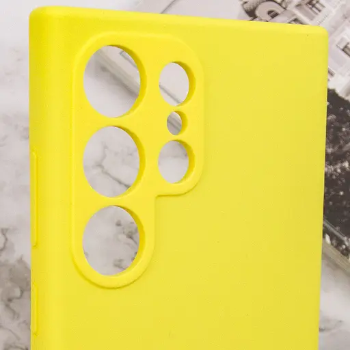 Чехол Lakshmi Silicone Cover Full Camera (AAA) для Samsung Galaxy S24 Ultra Желтый / Yellow - фото 6