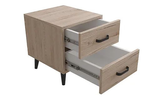 Тумба Віва 2 на конусних ніжках Ferrum-decor 41x35x40 Чорний метал ДСП Дуб Сан-Марино 16 мм (FRD-106814)