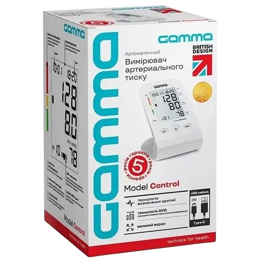 Тонометр Gamma Control 4Gen Type-C + мережевий адаптер автоматичний на плече