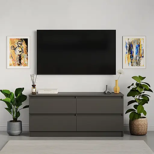 Тумба під телевізор MebelStar Нео 4Ш 120x43x53 см Антрацит (MBS-1274) - фото 2