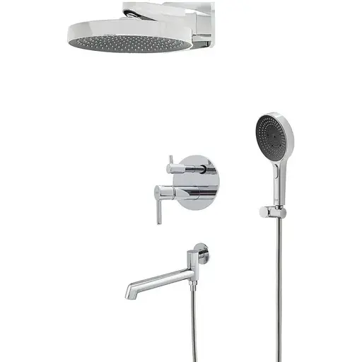 Душова система прихованого монтажу Koer KB-66029-01 3 функції Black KR5483, Хром - фото 1