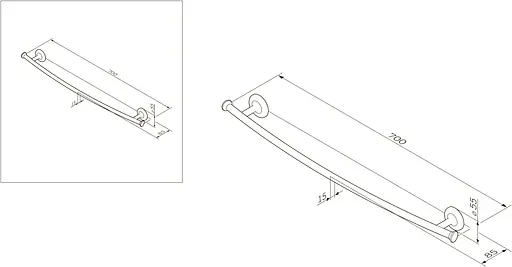 Вешалка для полотенец AM.PM Like 70 см (A80346400) - фото 8