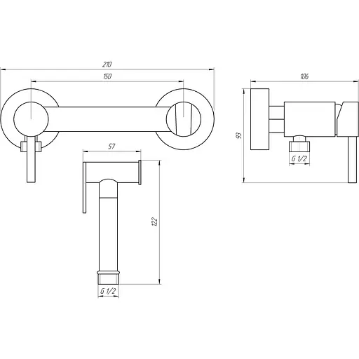 Смеситель для ванны нержавеющая сталь длинный гусак картридж Ø35 Frap F2248 Хром матовый - фото 5