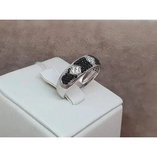 Срібне кільце Агні БАЛЬМОНТ з фіанітами. 1606/1Р-CZ 16,5 - фото 3