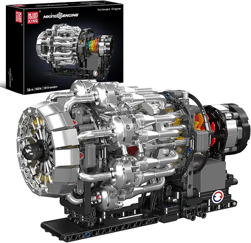 Конструктор двигун Mould King авіаційний турбореактивний Turbojet Engine Mechanical  моторозований дитячий мотор 1247 деталей - фото 2