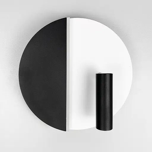 Настінний білий з чорним круглий світильник із спотом | Арт. W 088-180 BK+WT | Line F - фото 9