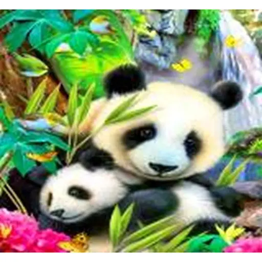 Алмазна мозаїка картини за номерами зі стразами на підрамнику "Мамина ласка" 30*30 см (ME20094) - фото 1