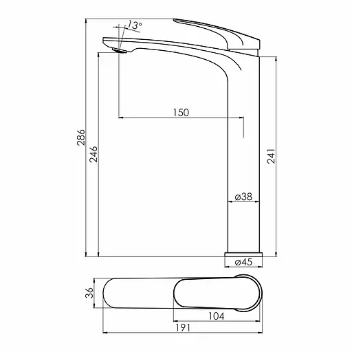 Змішувач для умивальника високий Imprese Perla 25 мм хром f03508001CB - фото 2