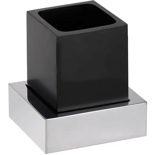 Склянка з тримачем Bemeta Gamma 145411012 чорний матовий - фото 1