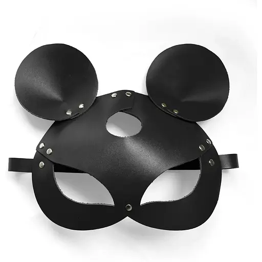 Кожаная маска кролика Art of Sex - Mouse Mask, цвет Черный - фото 3