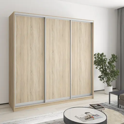 Шафа-купе тридверна MebelStar Стандарт AL 3ДСП 210x60x210 см Дуб сонома (MBS-2851)