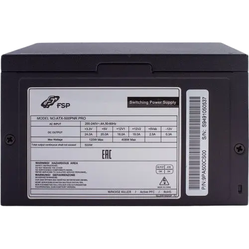 Блок питания FSP PNR PRO 500W (ATX-500PNR PRO) - фото 2