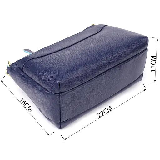 Женская кожаная сумка Vintage с жестким дном 27х16х11 см sum0027560 - фото 3