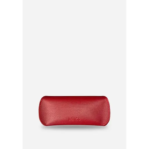 Кожаный чехол для очков BlankNote с клапаном на магните Wings Красный - фото 4