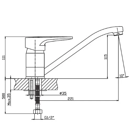 Змішувач для кухні Haiba OPUS 004 HB0329 - фото 2