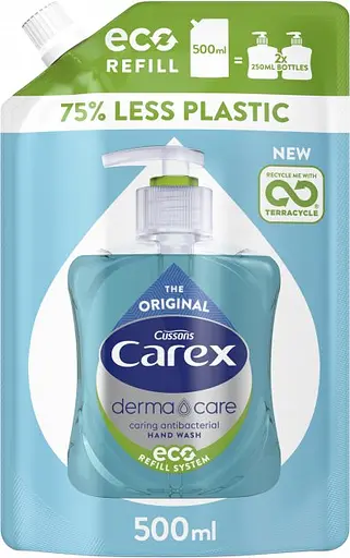 Антибактеріальне рідке мило Carex Pure blue, змінний блок, 500 мл