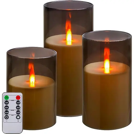 Безполум'яна свічка з гірляндою, на батарейках