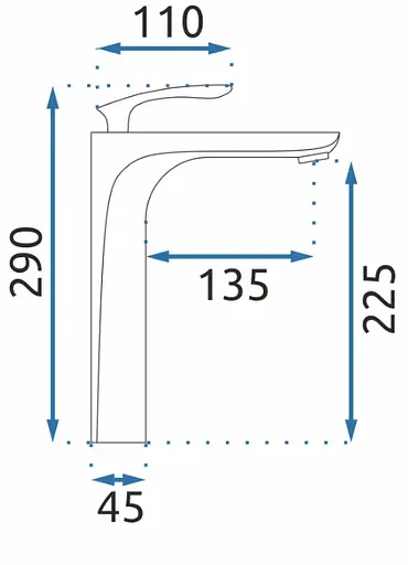 Смеситель для умывальника Rea Orbit высокий белый/золото REA-B2053 Белый - фото 6