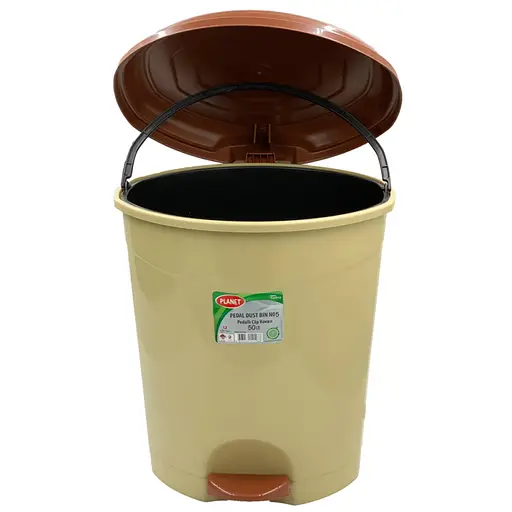 Ведро Planet с овальной педалью 50 л бежевое (00-00010345) - фото 2