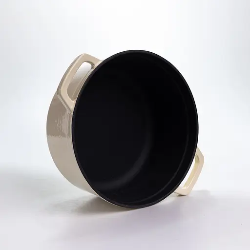 Каструля чавунна 4.5 л емальована з кришкою посуд для тушкування та запікання Premium Cookware HP-1-19-WHITE - фото 6