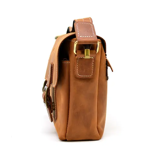 Кожаная мужская сумка через плечо TARWA 33х7х23 см sum0025881 - фото 5