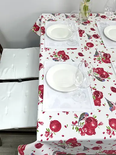 Водоотталкивающая Скатерть Гранатовый принт 220х140 см (+ 4 салфетки 30х40) - фото 4
