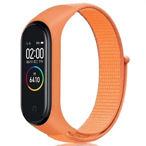 Ремешок Nylon для Xiaomi Mi Band 3/4/5/6/7 Оранжевый