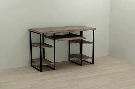 Компьютерный стол Ferrum-decor Тим 75x140x70 черный ДСП Дуб Сонома Труфель 32мм (FRD-103987)