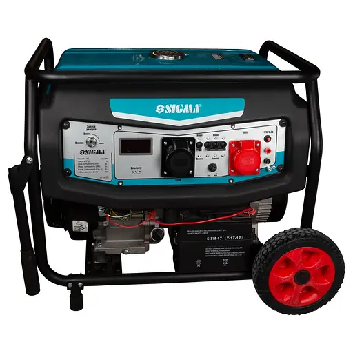 Генератор бензиновий Sigma 8.5/9.0 кВт, одно/трифазний, ручний/електро запсук (5710511) - фото 1