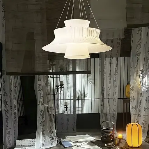 Люстра с многоуровневым белым абажуром Ø 60 см Ст. PL 055-600 | Line F - фото 1